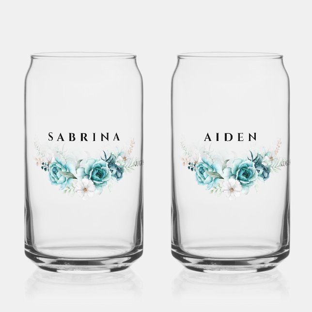 Dusty Emerald Green Blanc Floral Mariage (Recto)