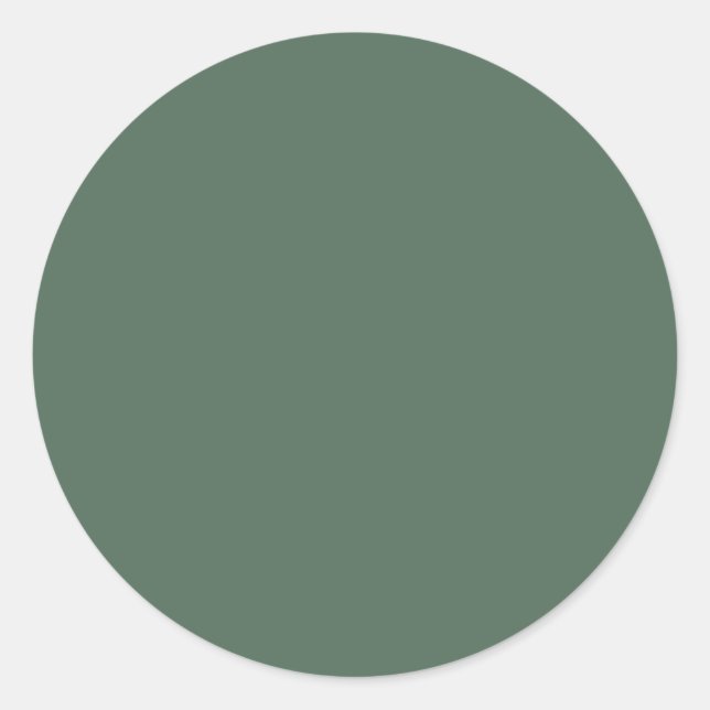 Dusty Eucalyptus Green Solid Color Runder Aufkleber (Vorderseite)