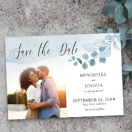 Dusty Eucalyptus Wedding Elegantes Foliage Foto Save The Date