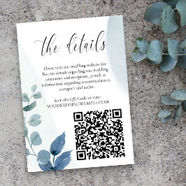 Dusty Eucalyptus Wedding Website Details QR Code Begleitkarte