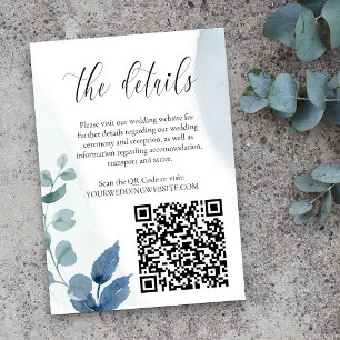 Dusty Eucalyptus Wedding Website Details QR Code Begleitkarte
