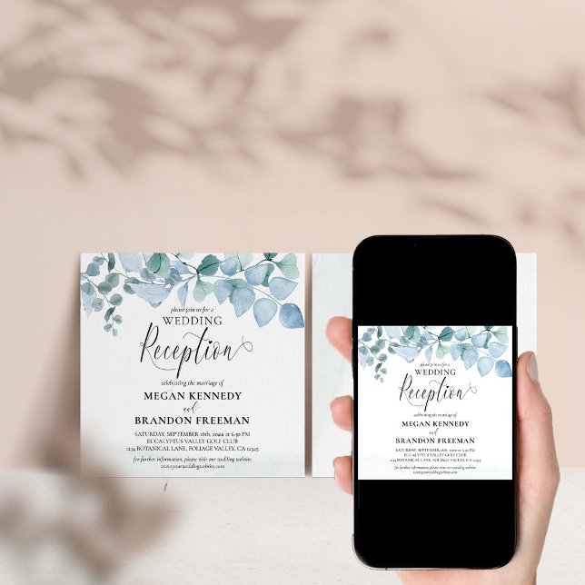 Dusty Eukalyptus Greenerity Wedding Empfang nur Einladung (Von Creator hochgeladen)
