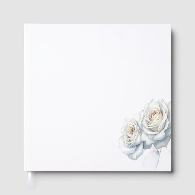 Dusty Floral and Gold Elegant Wedding Guest B Gästebuch (Vorderseite)