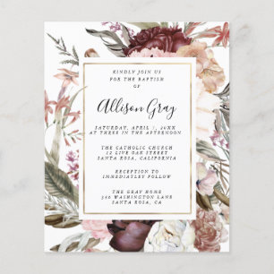 Dusty Floral Baptisse   Flyer Haushalt