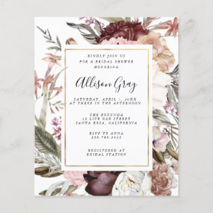 Dusty Floral Brautparty   Flyer Haushalt