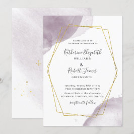 Dusty Gold Elegant Mauve Faire-part de mariage