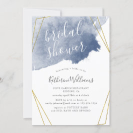 Dusty Gold et Blue Bridal Shower Invitation