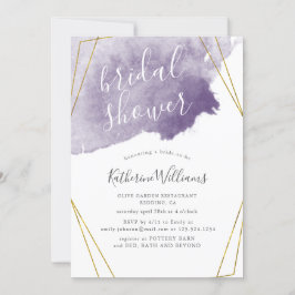Dusty Gold et Purple Bridal Shower Invitation
