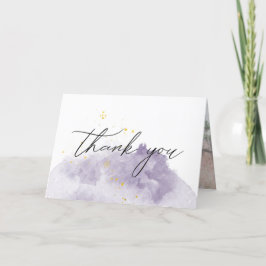 Dusty Gold et Purple Elegant Carte de remerciement
