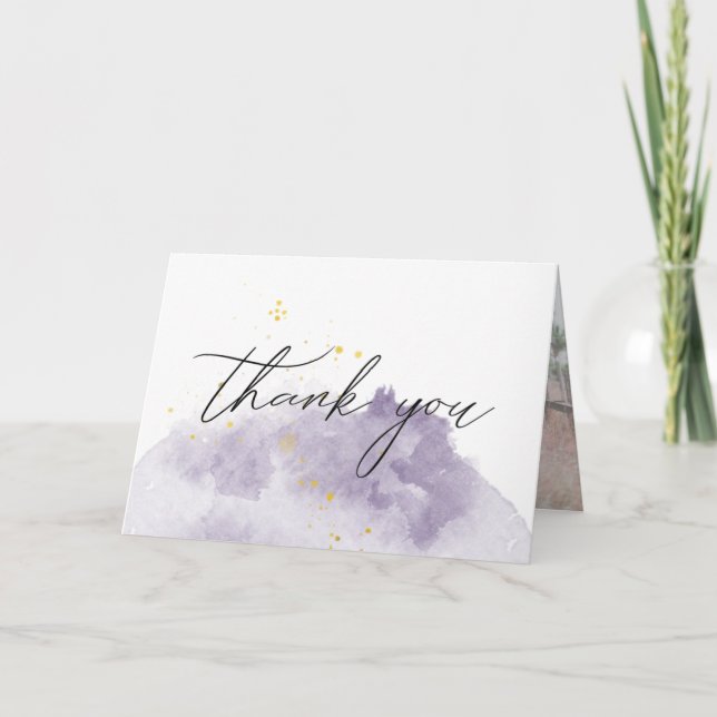 Dusty Gold et Purple Elegant Carte de remerciement (Devant)