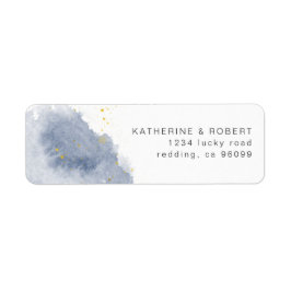 Dusty Gold und Blue Return Address Label
