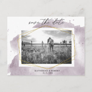 Dusty Gold und Mauve FOTO SAVE THE DATE Postkarte
