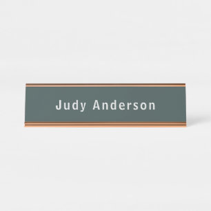 Dusty Green Beruflich Schlicht Moderne Elegant Schreibtischnamensplakette