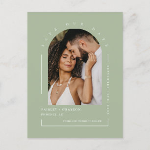 Dusty Green Boho Arch Foto QR Code Rettete Unser D Postkarte
