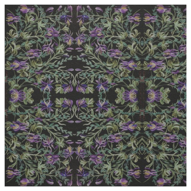 Dusty Green Columbine Fabric Stoff (Muster)