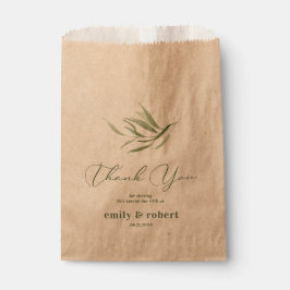 Dusty Green Foliage Beige Craft Paper Geschenktütchen