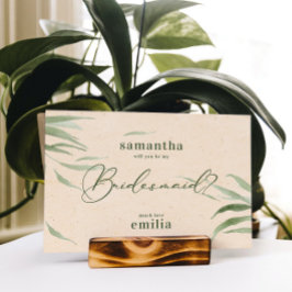 Dusty Green Foliage, Beige Paper, vielen Dank Dankeskarte