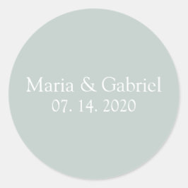 Dusty Green grau Personalisiert Runder Aufkleber