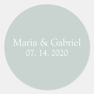 Dusty Green grau Personalisiert Runder Aufkleber