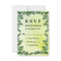 Dusty Green Greenery Mariage rustique Carte RSVP
