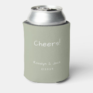 Dusty Green Lässig Handwriting Cheers Dosenkühler