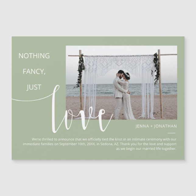 Dusty Green Modern Mini Script Magnet photo (Devant)