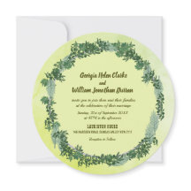 Dusty Green Rustic Wedding Einladung