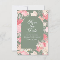 Dusty Green White Orchid Enregistrer la carte Date