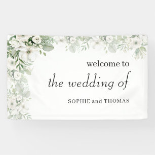 Dusty grüne Rose Aquarell Hochzeit Banner