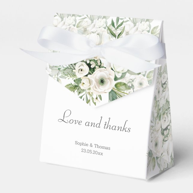 Dusty grüne Rose Aquarell Hochzeit Geschenkschachtel (Vorderseite)
