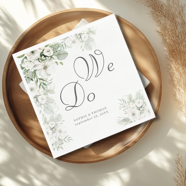 Dusty grüne Rose Blumen wir Wasserfarbenhochzeit Serviette (Von Creator hochgeladen)