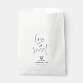 Dusty Jade und Lilac Calligraphy Fvor Bag Geschenktütchen