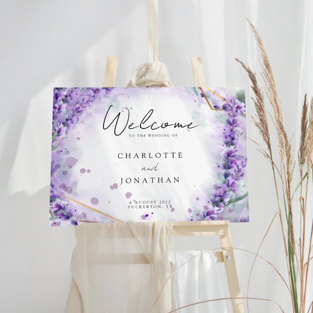 Dusty Lavender Foliage Modern Wedding Welcome Sign Poster (Von Creator hochgeladen)