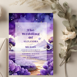 Dusty Lavender Foliage Moderne Hochzeit Einladung