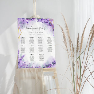 Dusty Lavender Moderne Mariage Tableau de siège