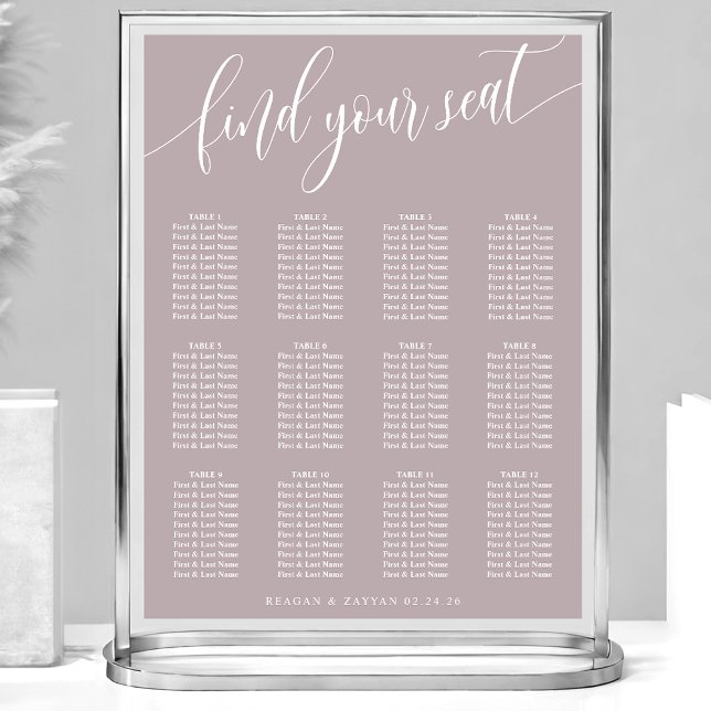 Dusty Lavender Simple Wedding Seekarten Poster (Von Creator hochgeladen)