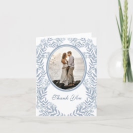Dusty Light Blue Wedding Vintag Dankeskarte