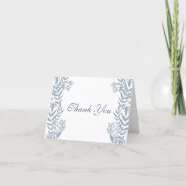 Dusty Light Blue Wedding Vintag Dankeskarte