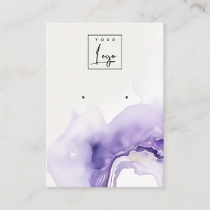 Dusty-Lila-Abstrakt-Wasserfarbe-Achat-Ohrring-Logo Visitenkarte