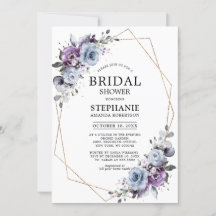 Dusty Lila Blooms Geometric Brautparty Invita