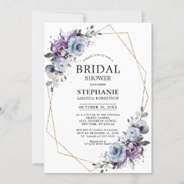 Dusty Lila Blooms Geometric Brautparty Invita Einladung