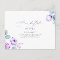 Dusty Lila Elegant Romantisch Save the Date