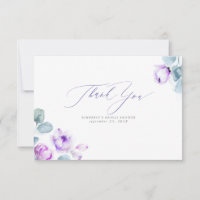 Dusty Lila Floral Elegant Kleiner Dank