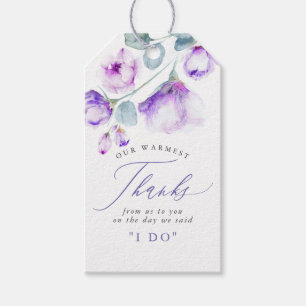 Dusty Lila Floral Elegant Wedding Danke Geschenkanhänger