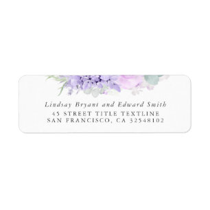 Dusty Lila Floral Wedding Label