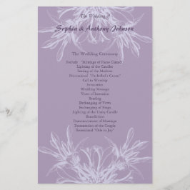Dusty Lila Floral Wedding Program
