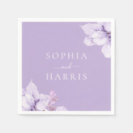 Dusty Lila Floral Wedding Serviette