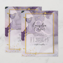Dusty Lila Gold Alcohol INK Abstrakt Wedding