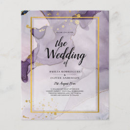 Dusty Lila Gold Alcohol INK Abstrakt Wedding Flyer