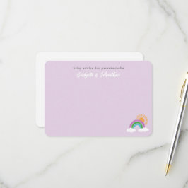 Dusty Lila Hübsch Rainbow Sunshine Baby Advice RSVP Karte